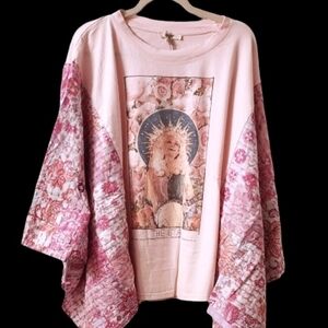 Blue Velvet Dolly Parton Kantha Poncho Boho Top